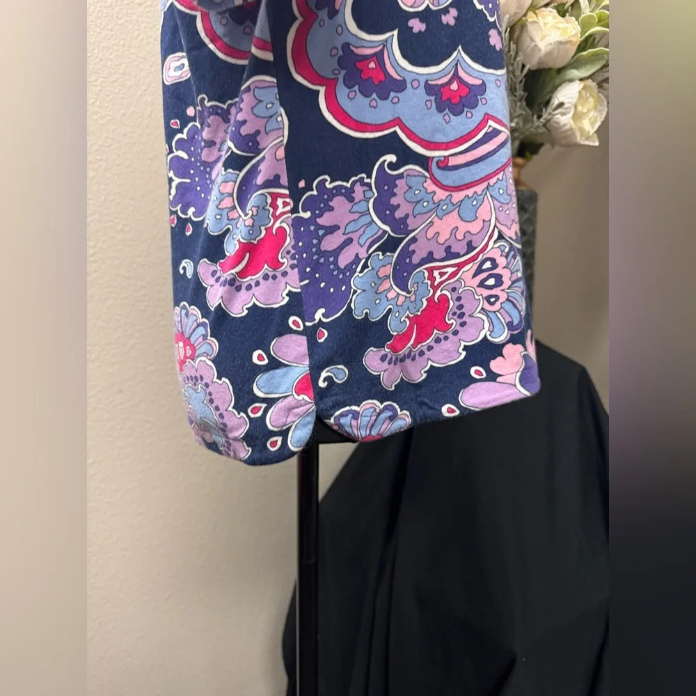 Talbots Paisley Patterned Comfort Versatile Women's Top size Medium - Picture 3 of 9